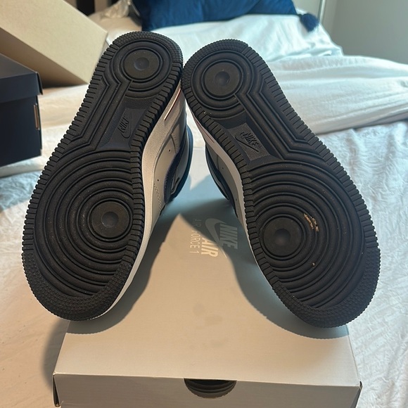 Nike Air Force 1 High Top Sneakers - Gray and Navy - Picture 5 of 6